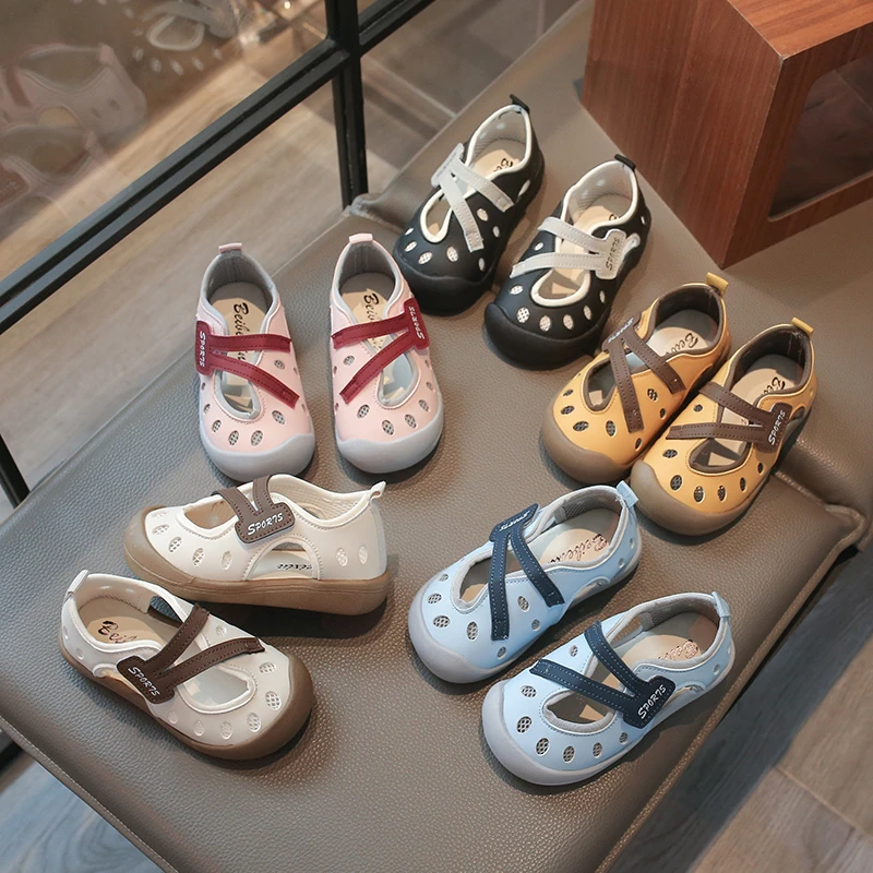 Summer Baby Girls Boys Casual Shoes Outdoor Children Cut-outs Shoes Breathable Non Slip Soft Sole Kids Toddler Shoes