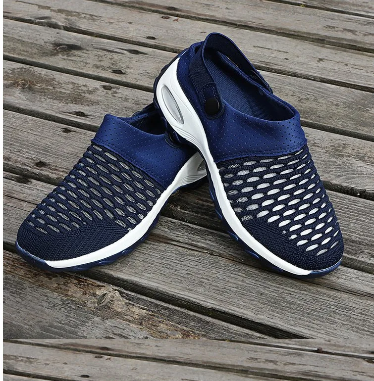 Women Walking Shoes Air Cushion Slip-On Orthopedic Shoes Ladies Platform Mules Mesh Lightweight Slippers Wedge Female Sneakers - view 5