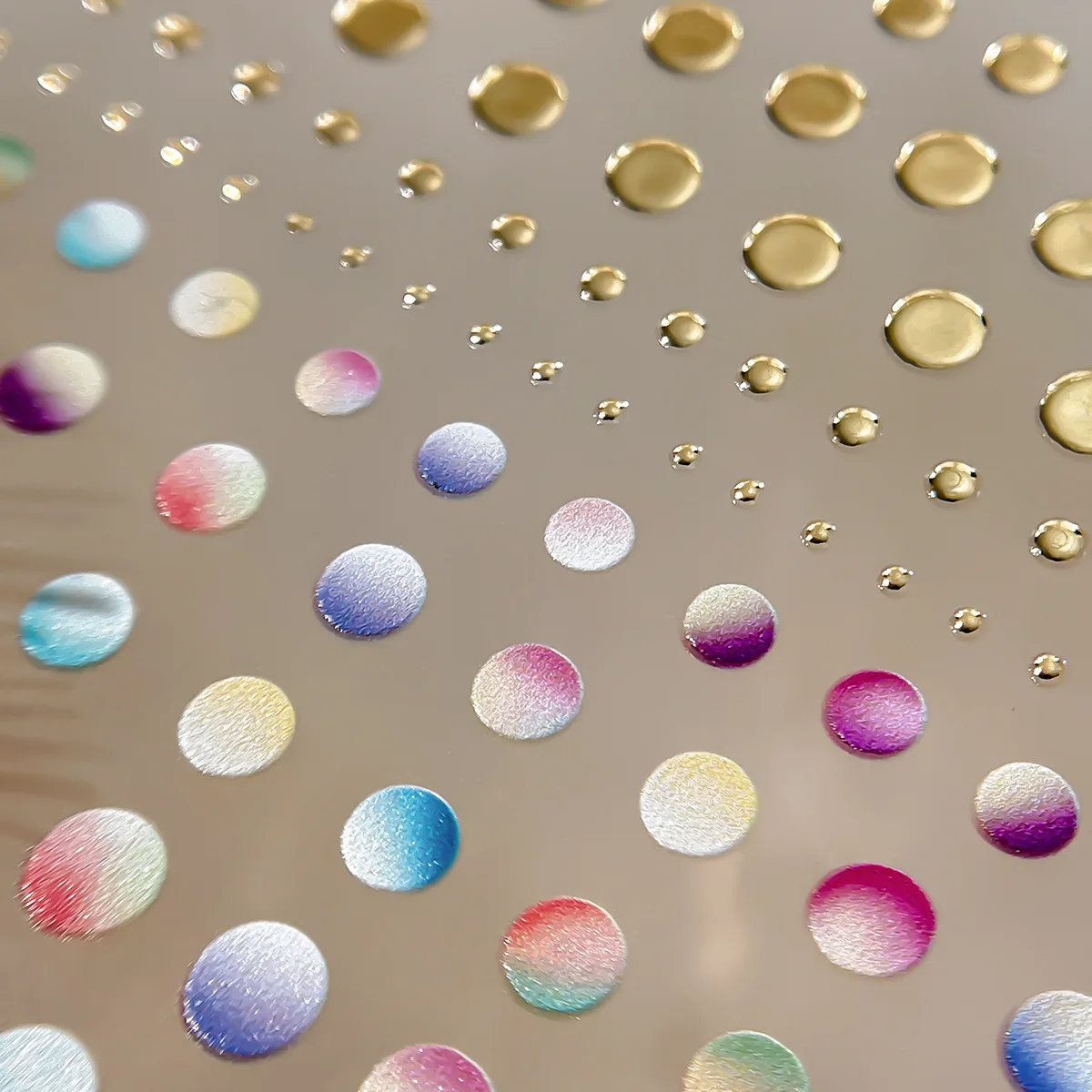 Cute Bubble Nail Sticker Sparkling Gradient Colorful Rainbow Bubble Nail Stickers Self-adhesive Decorative Stickers For Manicure