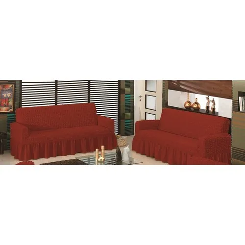 Evory Home Gossamer Sofa Bed Cover (3 + 3) -Burgundy