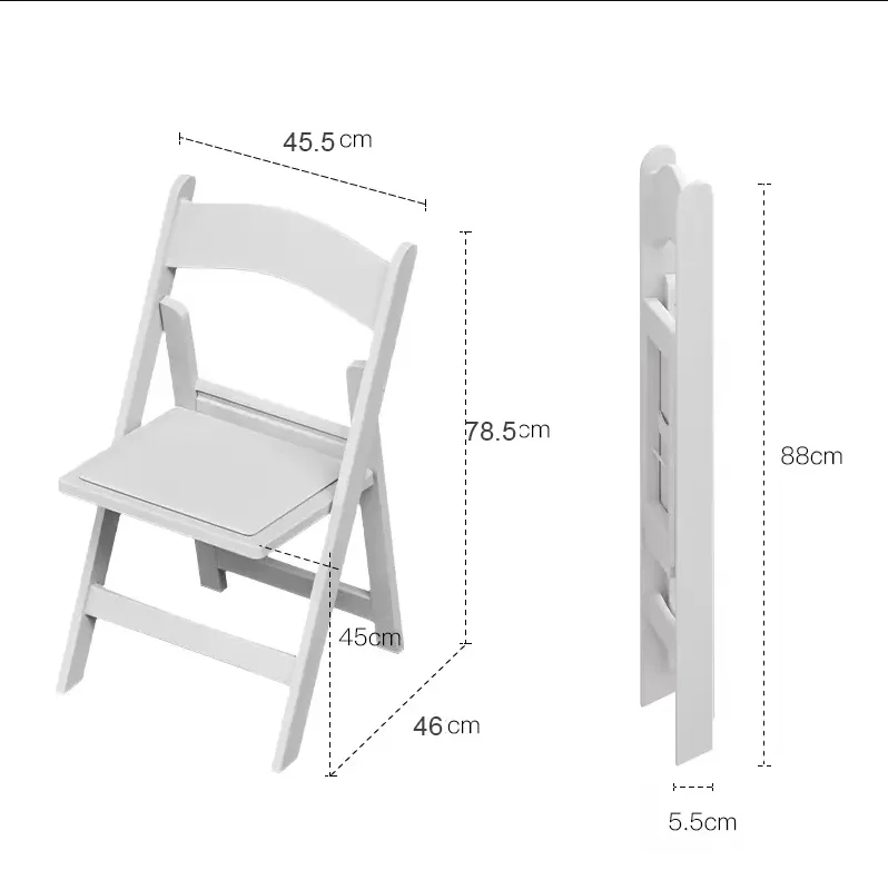 Outdoor Wedding Banquet Hotel Restaurant Dining Garden Furniture Plastic Resin White Folding Wimbledon Event Chairs