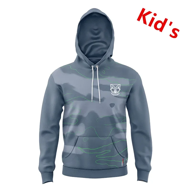 

2024 New Zealand Warriors Pre-Season YOUTH TRAINING RUGBY Hooded JERSEY TODDLER Kids size 16--26 ( Print name and number )