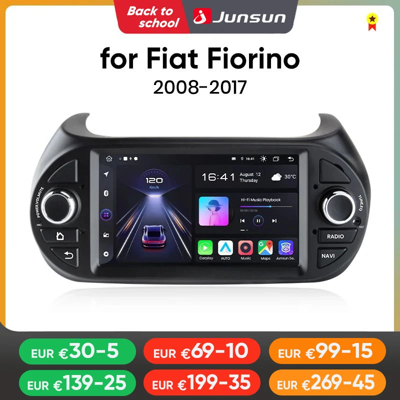 Junsun Android13 autoradio per Fiat Fiorino 2008 2009 2010-2017 sistemi intelligenti per auto per Apple Carplay FM GPS SWC BT