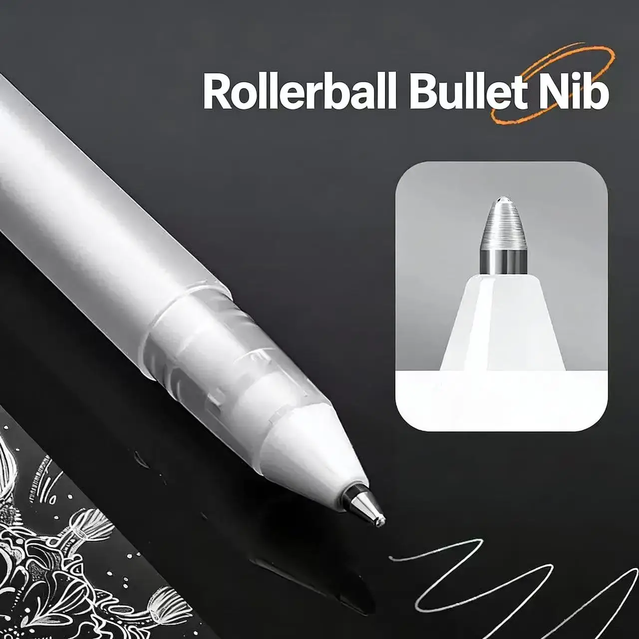 3Pcs White Highlighter Pen - Waterproof Oil-Based Marker for Anime Drawing, Black Paper & Sketching