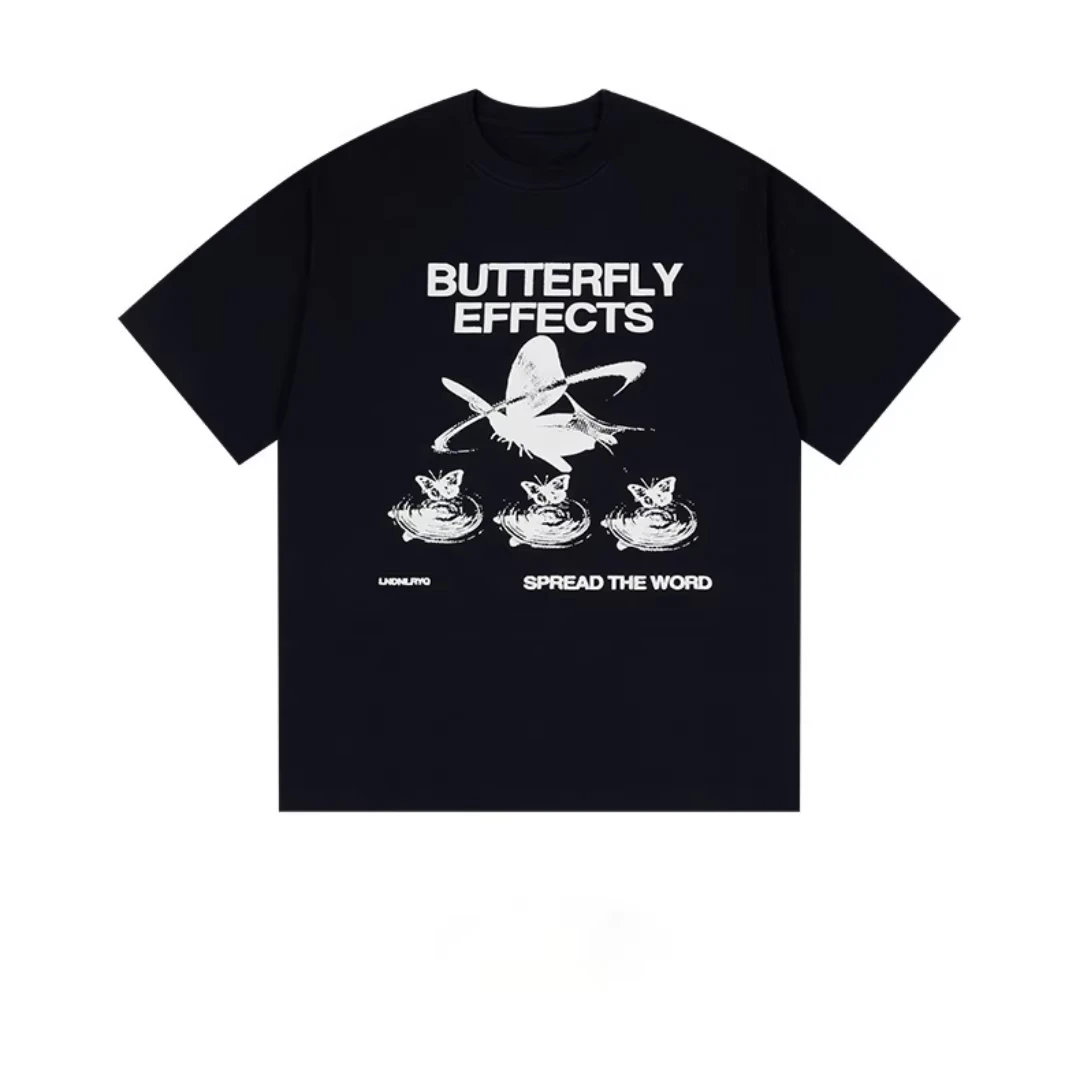 

Summer Street Hip Hop T-shirt Men Round Neck Loose Fashion Short-sleeved Top Casual Lazy Letter Print Base Clothing