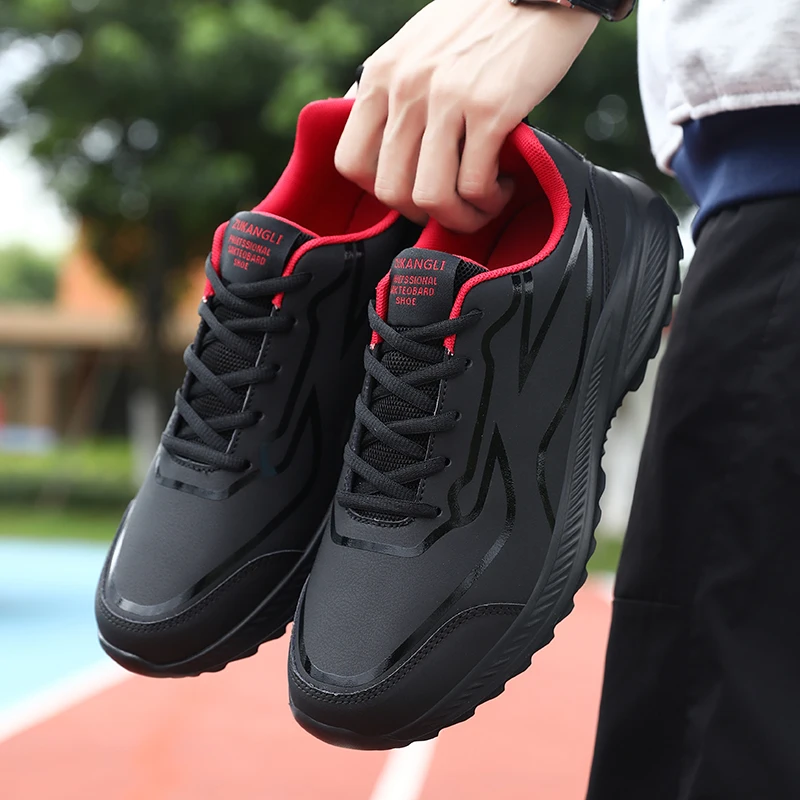 

Shoes for Men Lightweight Comforthable Running Shoes PU Leather Waterproof Walking Shoes Plus Size Tennis Foowear Men's Sneakers