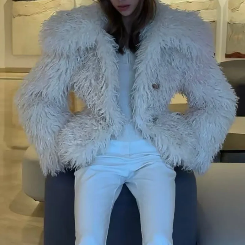 Cappotto in pelliccia sintetica ecologica da donna monopetto giacca calda casual pelliccia sintetica di alta qualità 2025 nuovo arrivo invernale