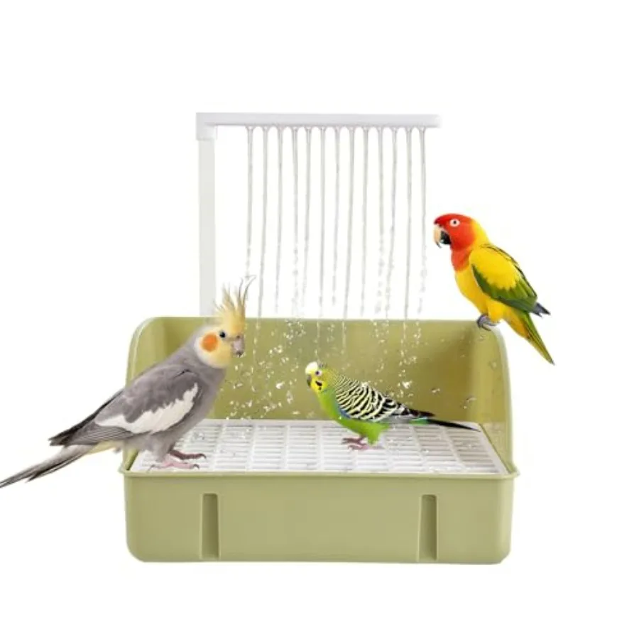 

Bird Bath, Automatic Parrot Shower Bath with Pump, Birds Shower Bathtub with Running Water, Birdcage, Medium Birds Parakeet Bud