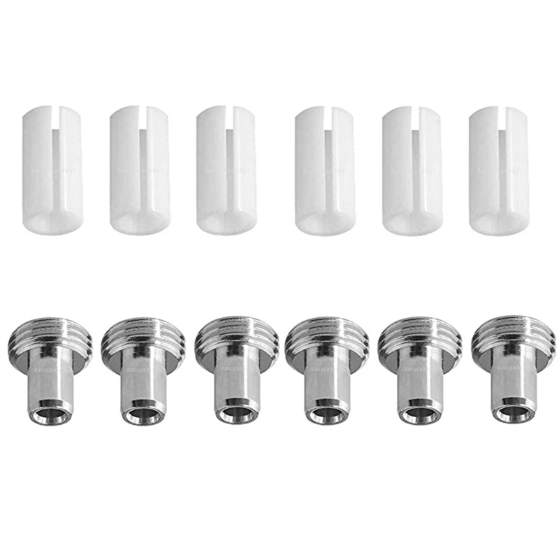 

6Pcs Ceramic Tube Sleeves And 6Pcs Metal Head Connector Adapters For Fiber Optic Visual Fault Locator