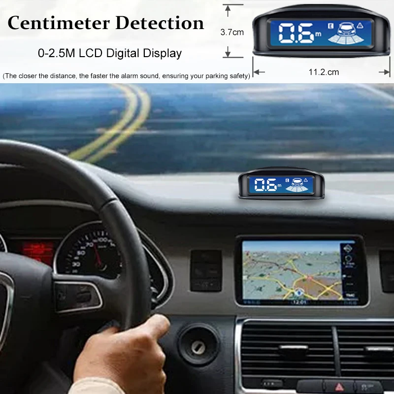 Front Rear Parking Sensor Kit 8 Probe Auto Blind Spot Radar LCD Monitor 12V Parktronic Reverse Backup Assist System view 4