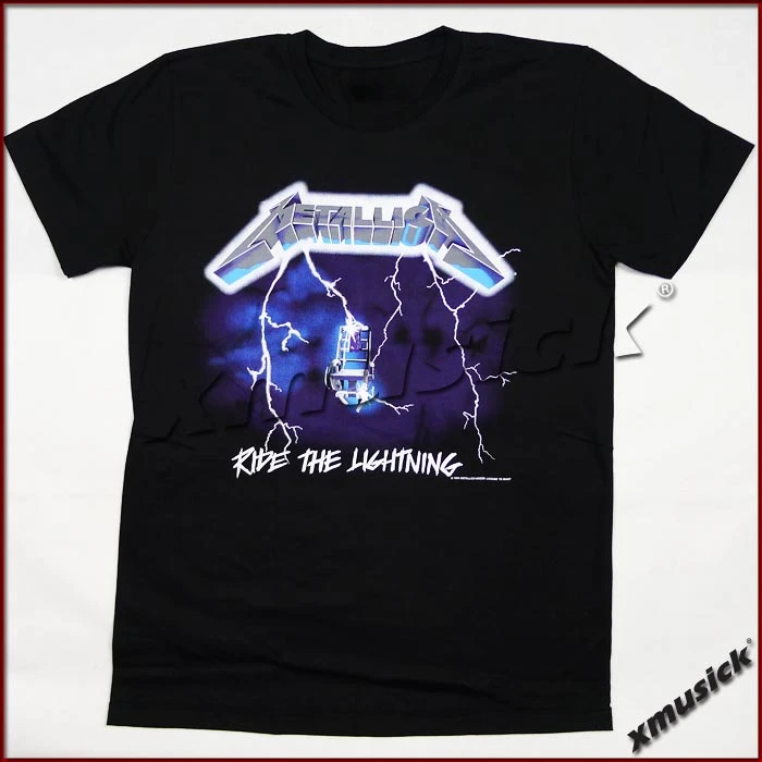 2024 New Metallica Ride Lightning Classic Metal Band Thai Edition Pure Cotton Printed Fashion Short sleeved T-shirt