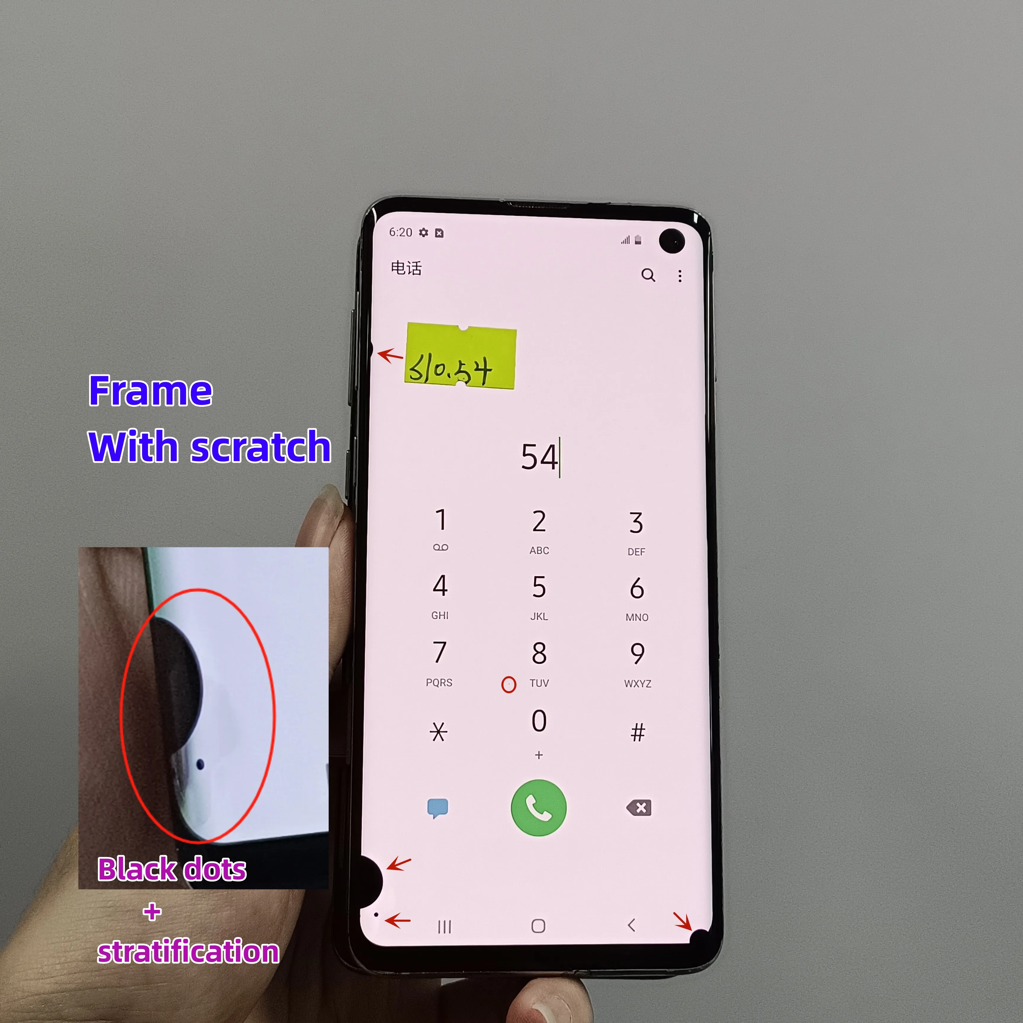 6.1 ''AMOLED Voor S10 Scherm Voor Samsung Galaxy S10 Lcd G973 G973f/ds G973u Met Defecten Glas display Digitizer Vergadering