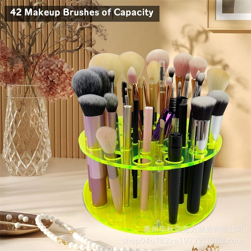 

Акриловый держатель для кистей для макияжа, большая емкость, флуоресцентный дисплей, подставка для сушки, органайзер для косметических кистей, прочный