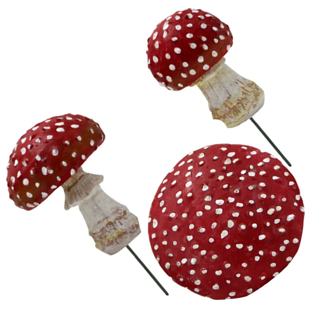 3Pcs Glow in The Dark Mushroom Ornaments Resin Miniature Garden Decorations Indoor Outdoor Bonsai Micro Landscape Decor
