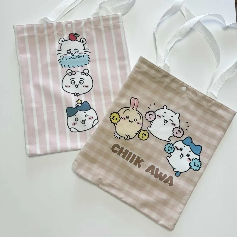 Chikawa Portable Handbag Hachiware Usagi Vertical Zipper Eco Friendly Bag Anime Kawaii Shoulder Miscellaneous Storage Canvas Bag