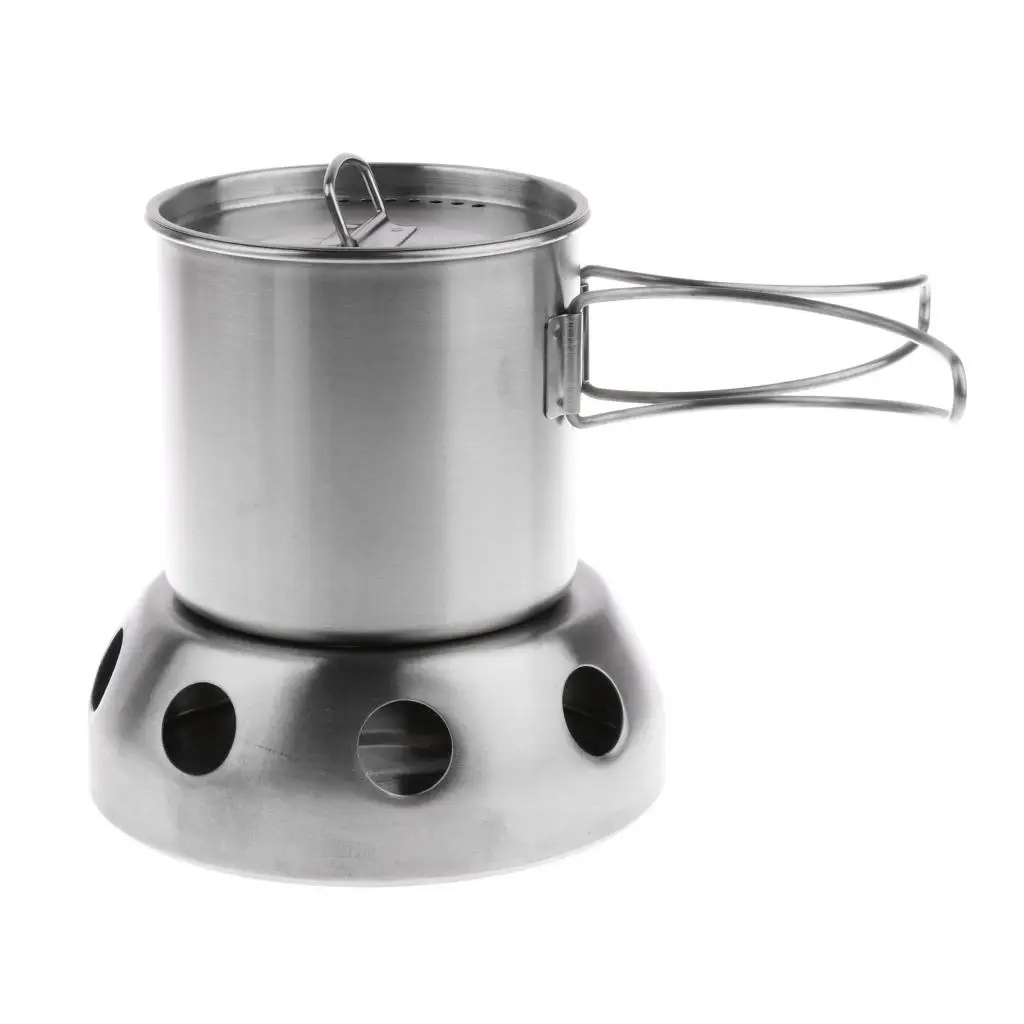 

Set of Stainless Steel 500ml + Spirit Burner Stove for Outdoor Cooking Camping