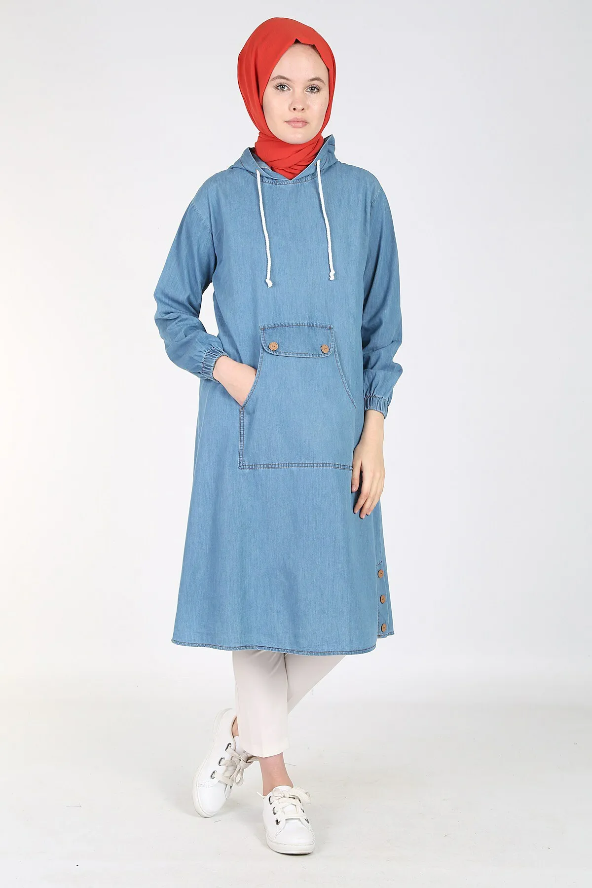 Kangori Pockets Denim Tunic-