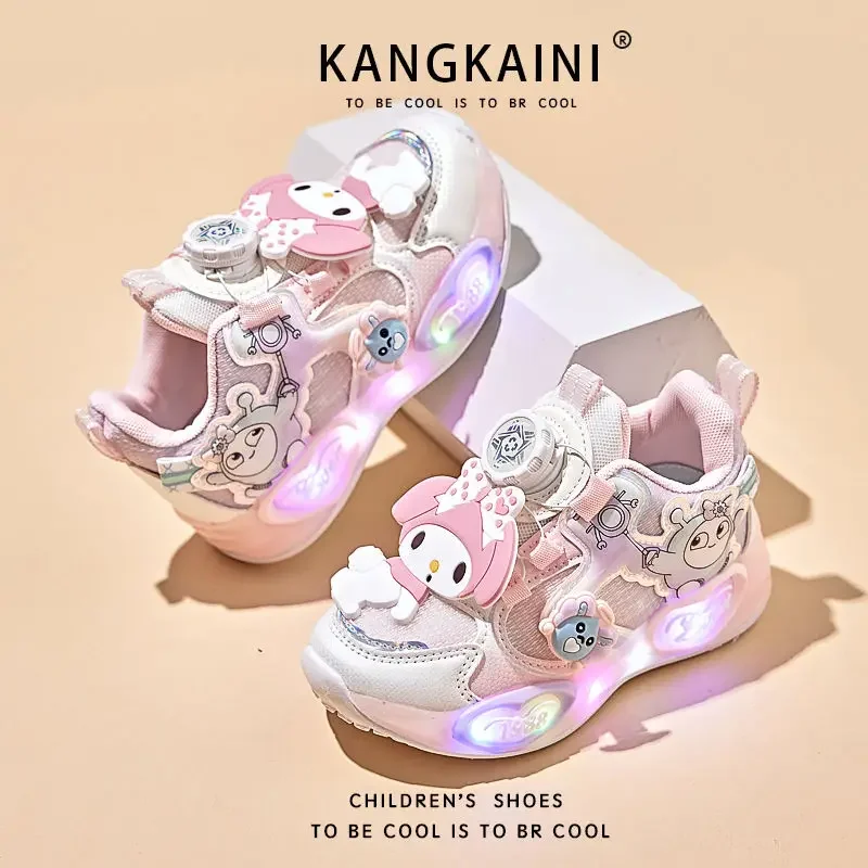 Sapatos de desenho animado para crianças, tênis, presentes adoráveis para crianças, minha melodia, kawaii, sanrio, anime, ins, fofo, desenhos animados, y2k, moda, esportes