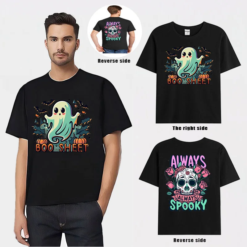 

Ghost Skull Monster Print street menswear fashion The latest summer crew-neck short-sleeved T-shirt for both men and women