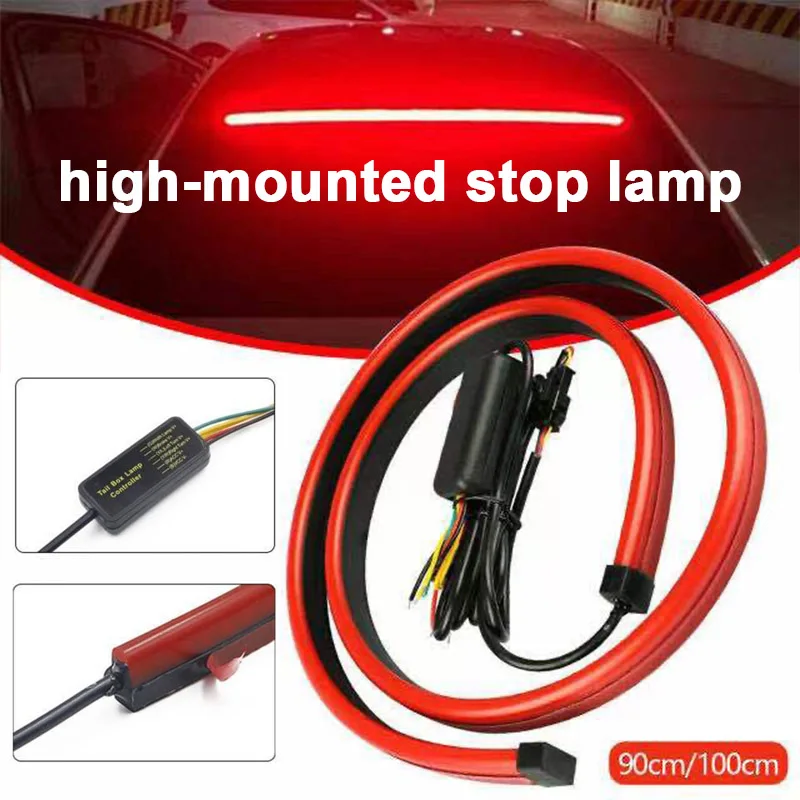 Universal 12V Flexible LED Light Strip Multi-mode Rear Tail Warning Turn Signal Running Lamp Rear Brake Stop Turn Signal Lights