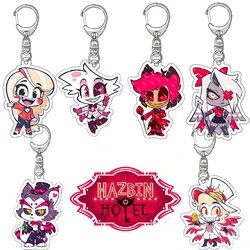 Hazbin Hotel Cartoon Acrylic Keychain Anime Figure Charlie Morningstar Vaggie Alastor Keyring Backpack Bag Decor Key Chain Gift