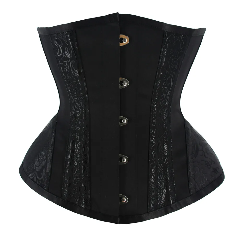 

Black Steampunk Overbust Corset Clothing Women Brocade Gothic Steel Boned Underbust Corsets and Bustiers Body Shapewear Lingerie