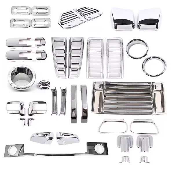 

ABS Bright Silver For Hummer H2 2003-2009 Guard Trim Frame Covers side tail Light mirror covers Auto Exterior Accessories
