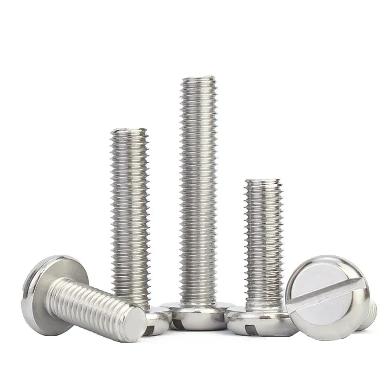 1~30 Pcs Round Pan Head Slotted Screw 304 Stainless Steel M1.6 M2 M2.5 M3 M4 M5 M6 M8 M10 Slotted Cap Head Slot Round Head Bolt