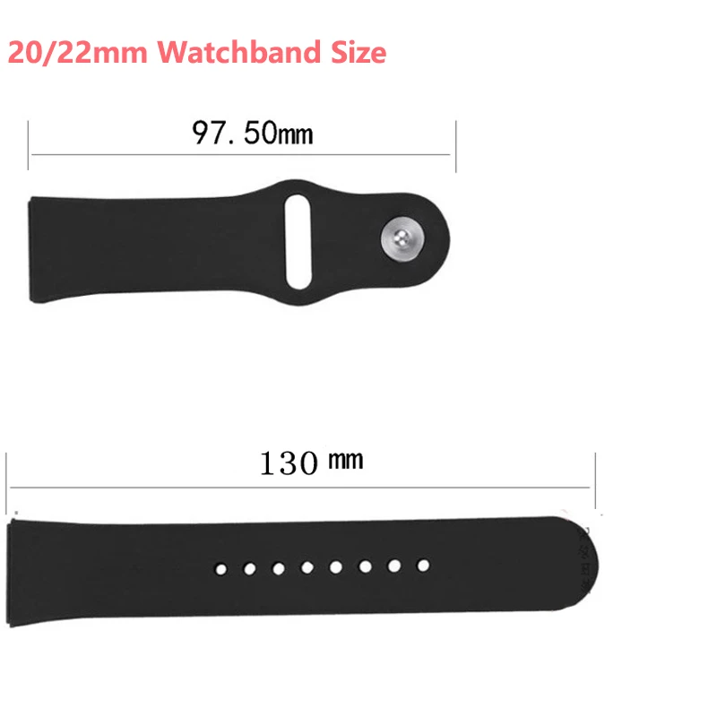 20mm 22mm Strap for Samsung Galaxy Watch 4/5/6/5 Pro/Active 2/S3 Smartwatch Bracelet Huawei Watch GT2 3 2e Pro Silicone Band