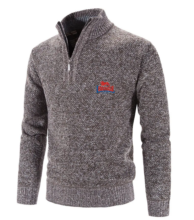 LONSDALE Otoño/Invierno bordado tejidos nuevos suéter de cuello alto para hombres jersey de media cremallera engrosado Otoño/Invierno