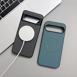 For Magsafe Magnetic Soft TPU Frame+Carbon Fiber Shockproof Phone Case for Google Pixel 9 Pro XL 8 8A 7 7A 6 6A Pro Back Cover