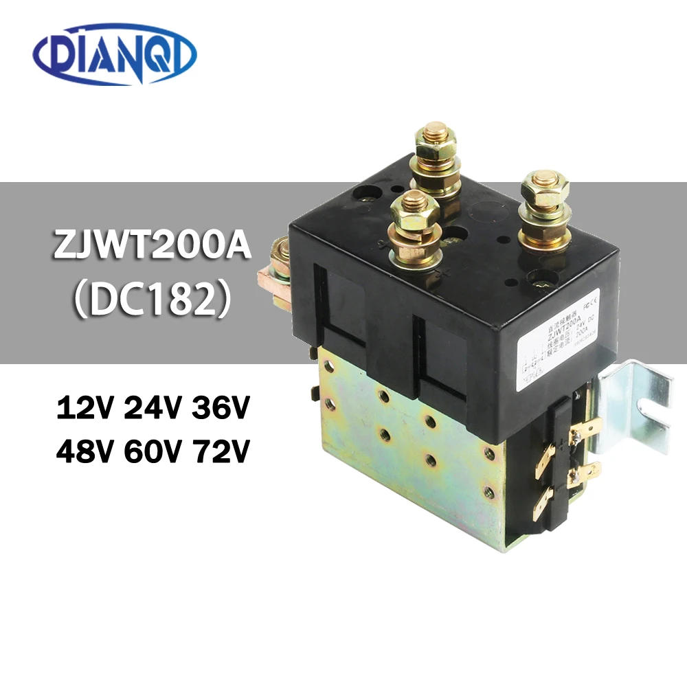 

DC182 2NO+2NC 12 В 24 В 36 В 48 В 60 В 72 В 200 А Контактор постоянного тока ZJWT200A для обработки вилочного погрузчика, рисования, захват, автомобильной лебедки, НАСОС, МОТОР