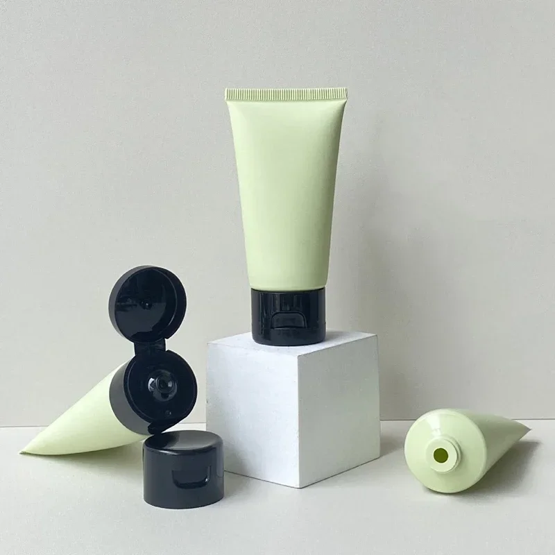 50g 100g Cosmetic Hose Green Frost Matte Facial Clean Cream Empty Bottle Plastic Squeeze Container Lotion Soft Tube