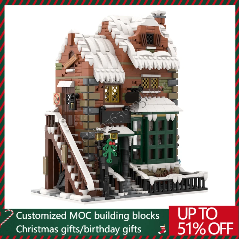 

New 1837 PCS MOC Christmas Series Double Layered Cabinet Building Block Bricks Creative Assembly Educational Toys Surprise Gifts