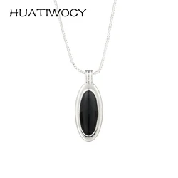 HUATIWOCY Fashion 925 Silver Jewelry Pendant Necklace Accessories for Women Wedding Engagement Party Promise Gift Wholesale