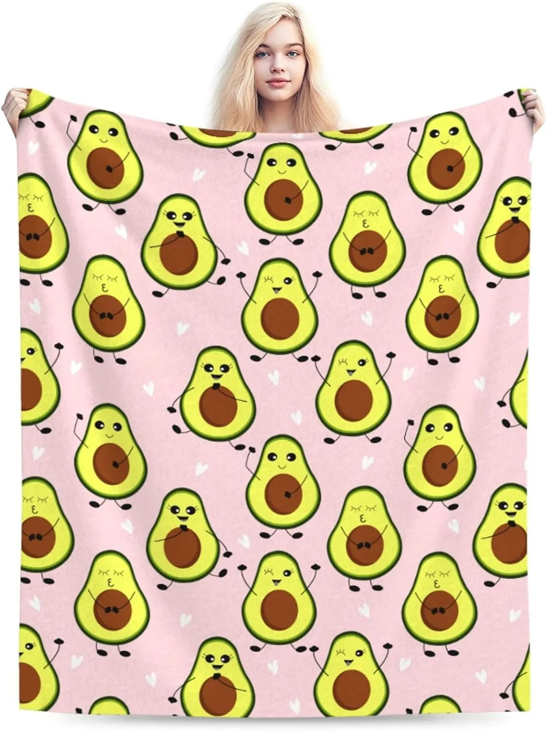 لطيف الكرتون الأفوكادو نمط بطانية مضحك الأفوكادو لينة دافئ رمي بطانية ل أريكة الأريكة السرير قيلولة هدية دافئة للأطفال جميع الفصول #3