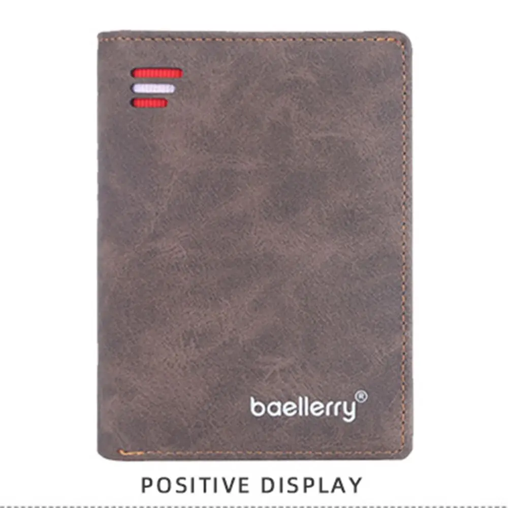 Solid Color Men's Short Wallet Waterproof Multi-position Male Leather Purse Simple Contracted Male Coin Pocket Card Holder