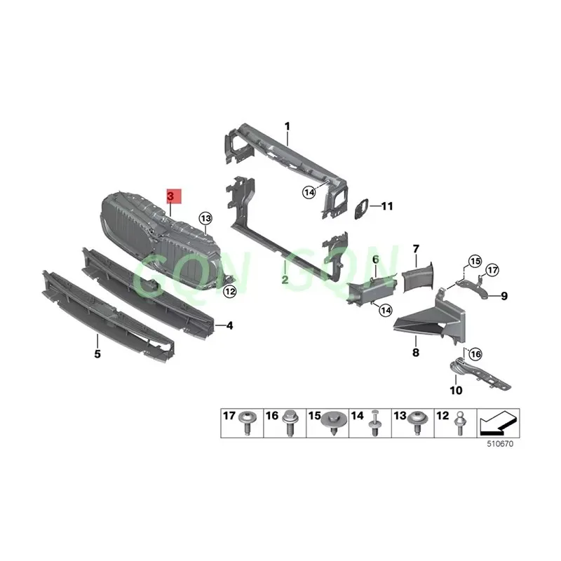 Upper throttle Applicable to 2021 - bm w 5 s er ie s 530 li 525 li China Open Base Air cowl