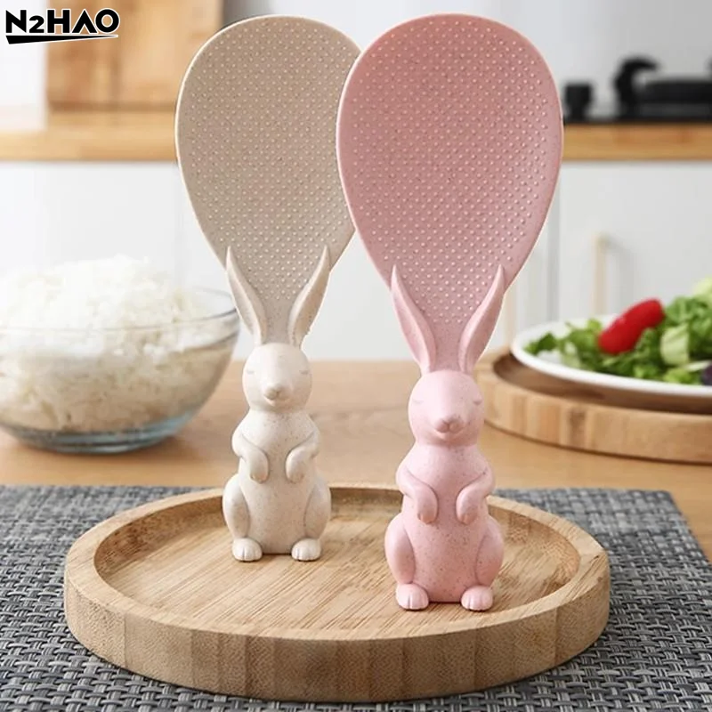 Straw Rabbit Design Rice Spoon Heat Resistant Rice Cooker Spatula
