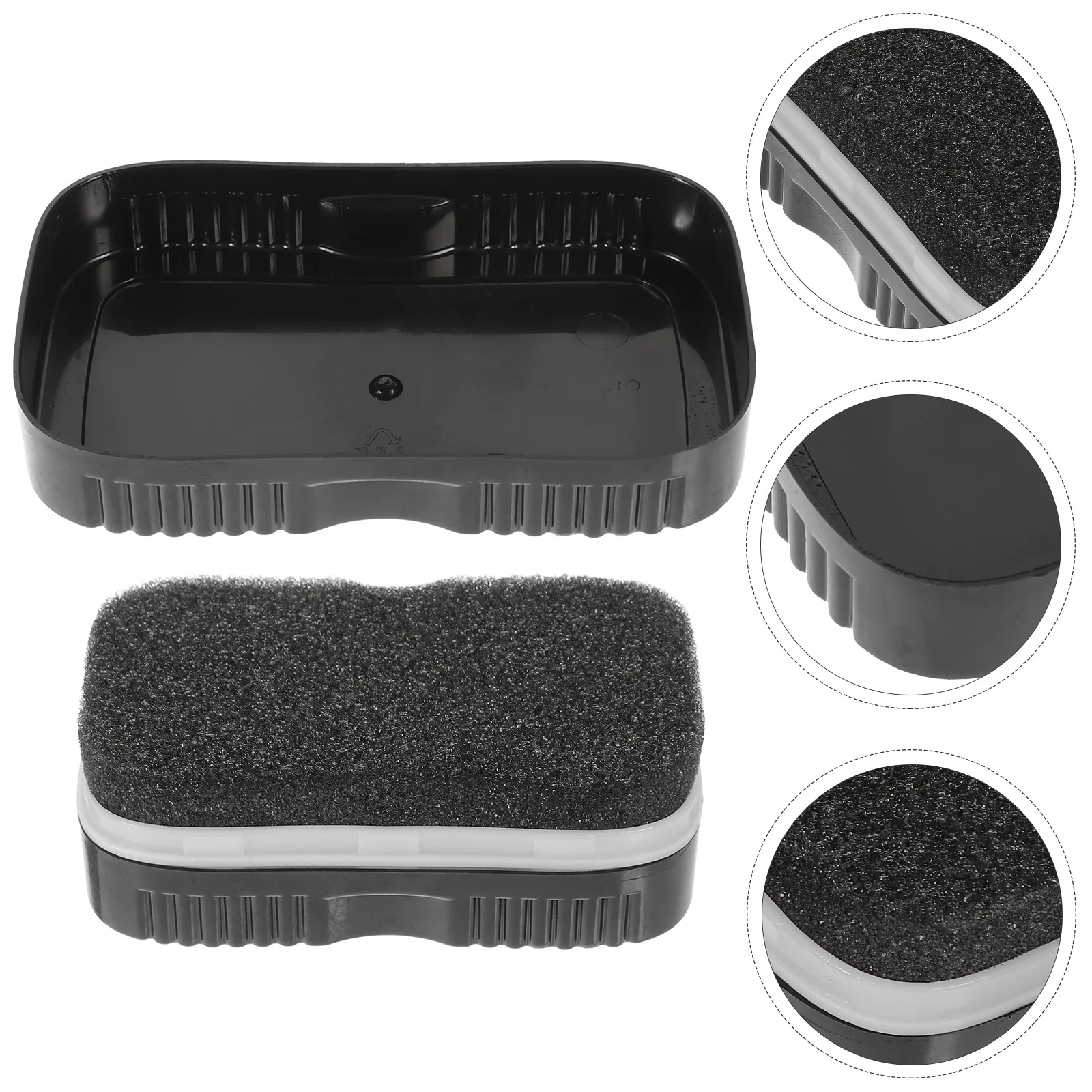 

1 Pair Double-Sided Sponge Shoe Brush High Density Lightweight Portable For Shoes Sofa Handbags Plastic Cover Design