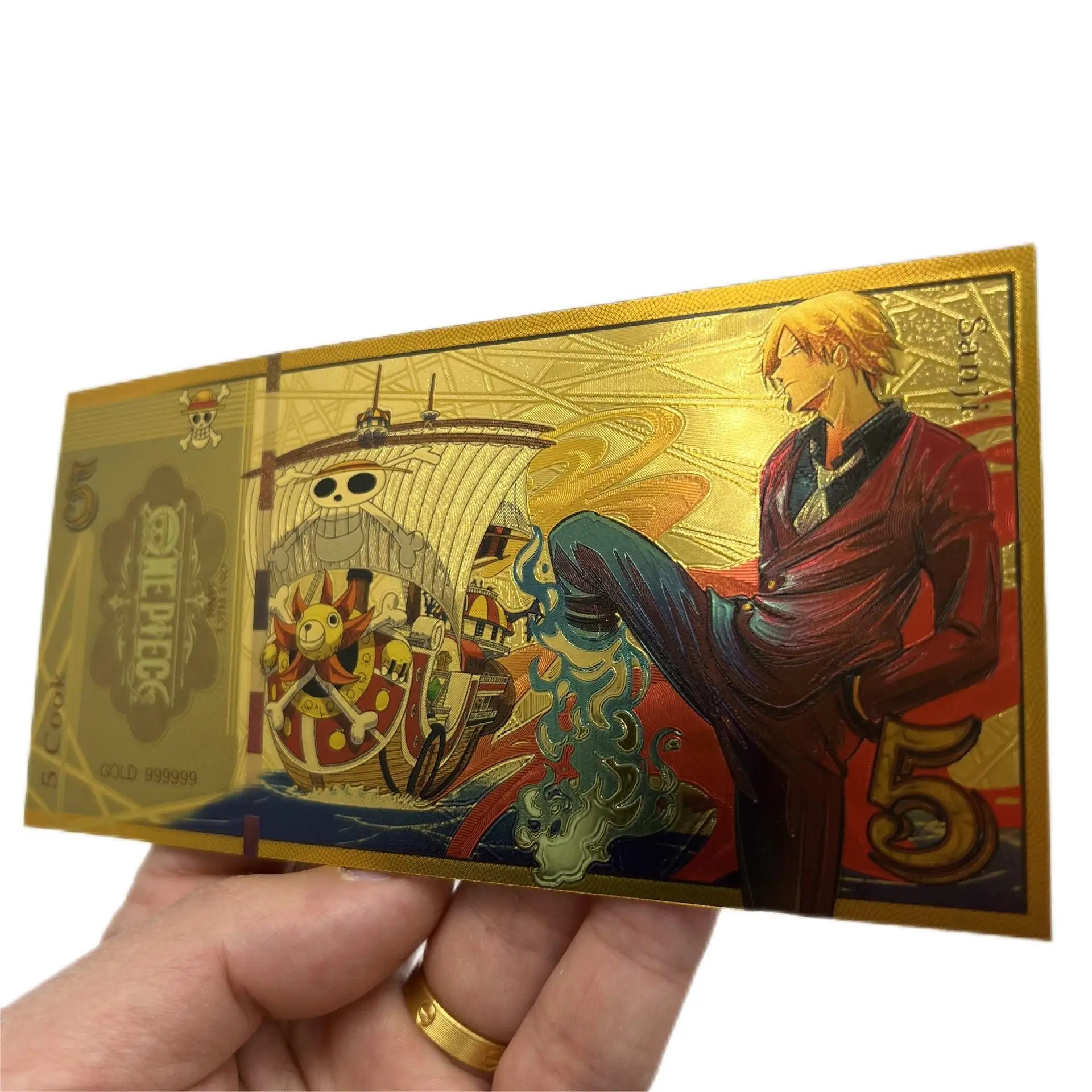 Anime One Piece Figure Colored Commemorative Coins Collection Card The Fifth Sea Emperor Series 3D Toys