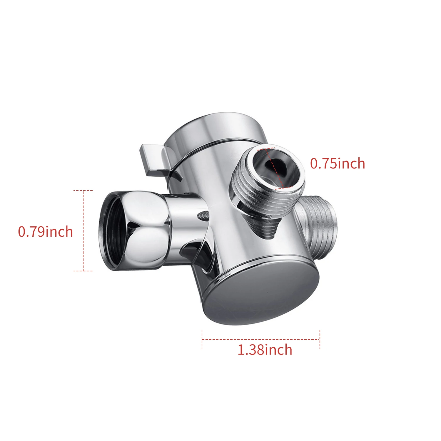 3-Way Shower Diverter Valve Mount G1/2 Handheld Shower Arm Diverter Splitter Polished Chrome Shower System Replacement Part