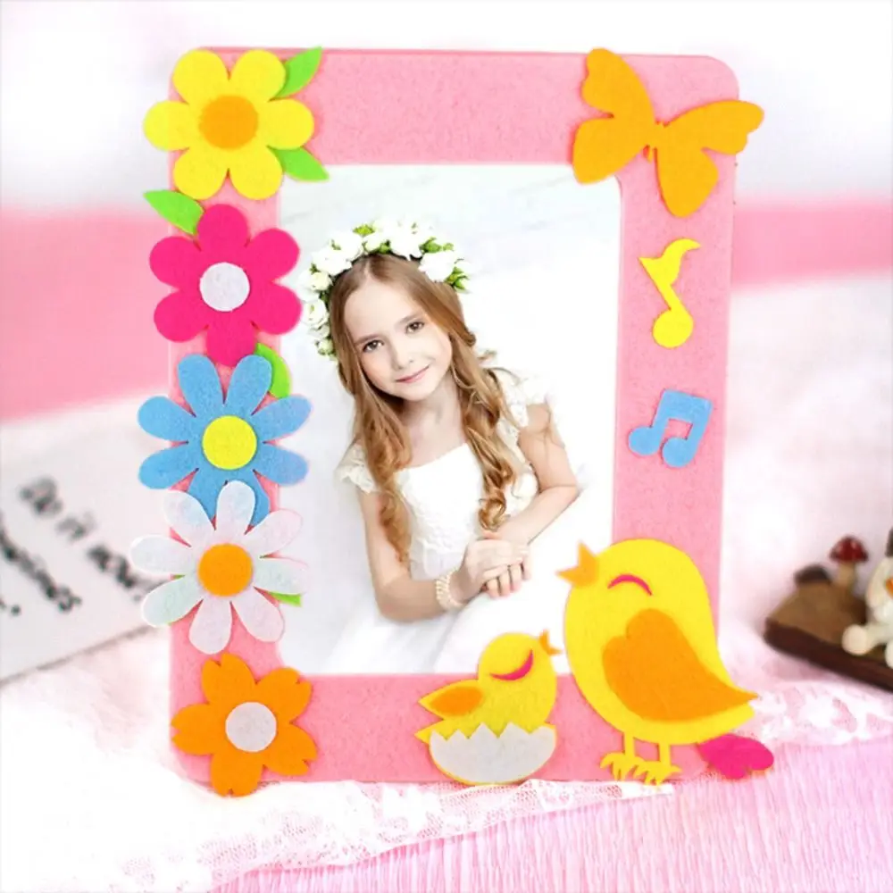 Cartoon Animal Non-woven Photo Frame Educational Applique Non-woven Picture Frames Sewing Set Handmade 3D Photo Frame Children