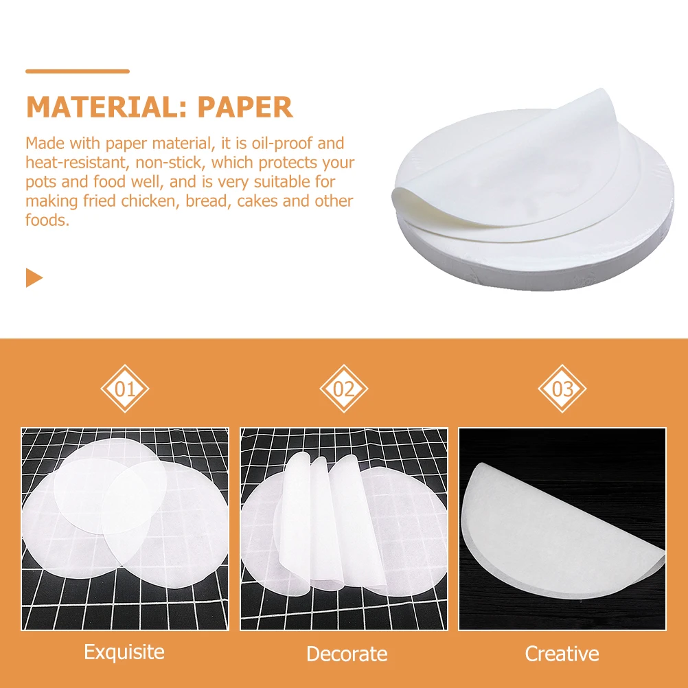 

500 Sheets Oven Liners Greaseproof Paper Parchment Cooking Accessories Baking Round