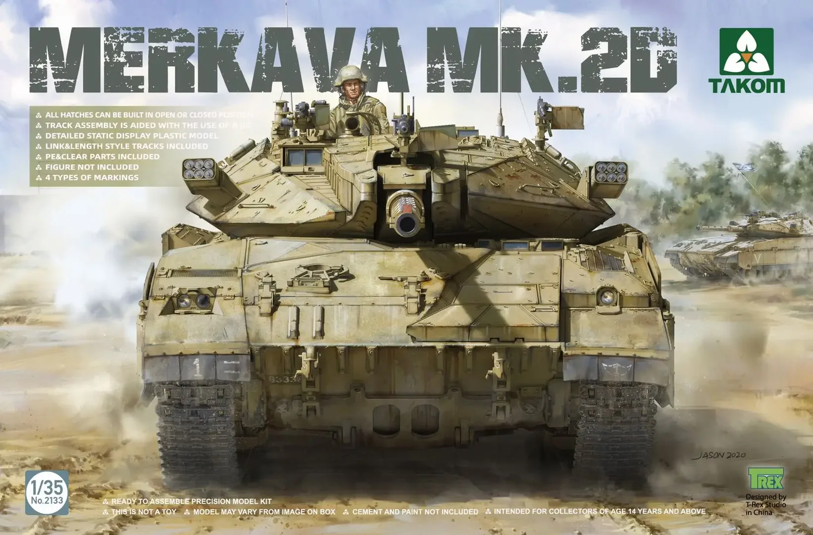 

TAKOM 2133, МАСШТАБ 1/35, КОМПЛЕКТ МОДЕЛИ MERKAVA MK.2D, сборка