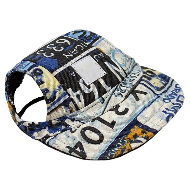 Hat For Dogs With Ear Holes Adjustable Drawstring Sun Protection Baseball Hat Comfortable Dog Sunbonnet With Ear Holes Pet