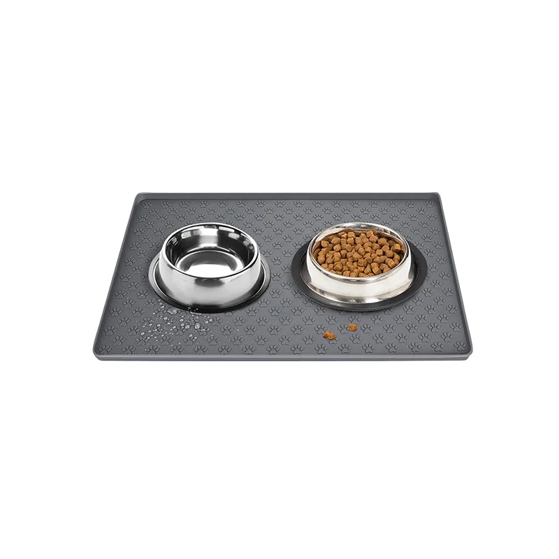 Pet placemat for cats and dogs silicone large lock edge leak-proof non-slip waterproof and spill-proof cleaning supplies