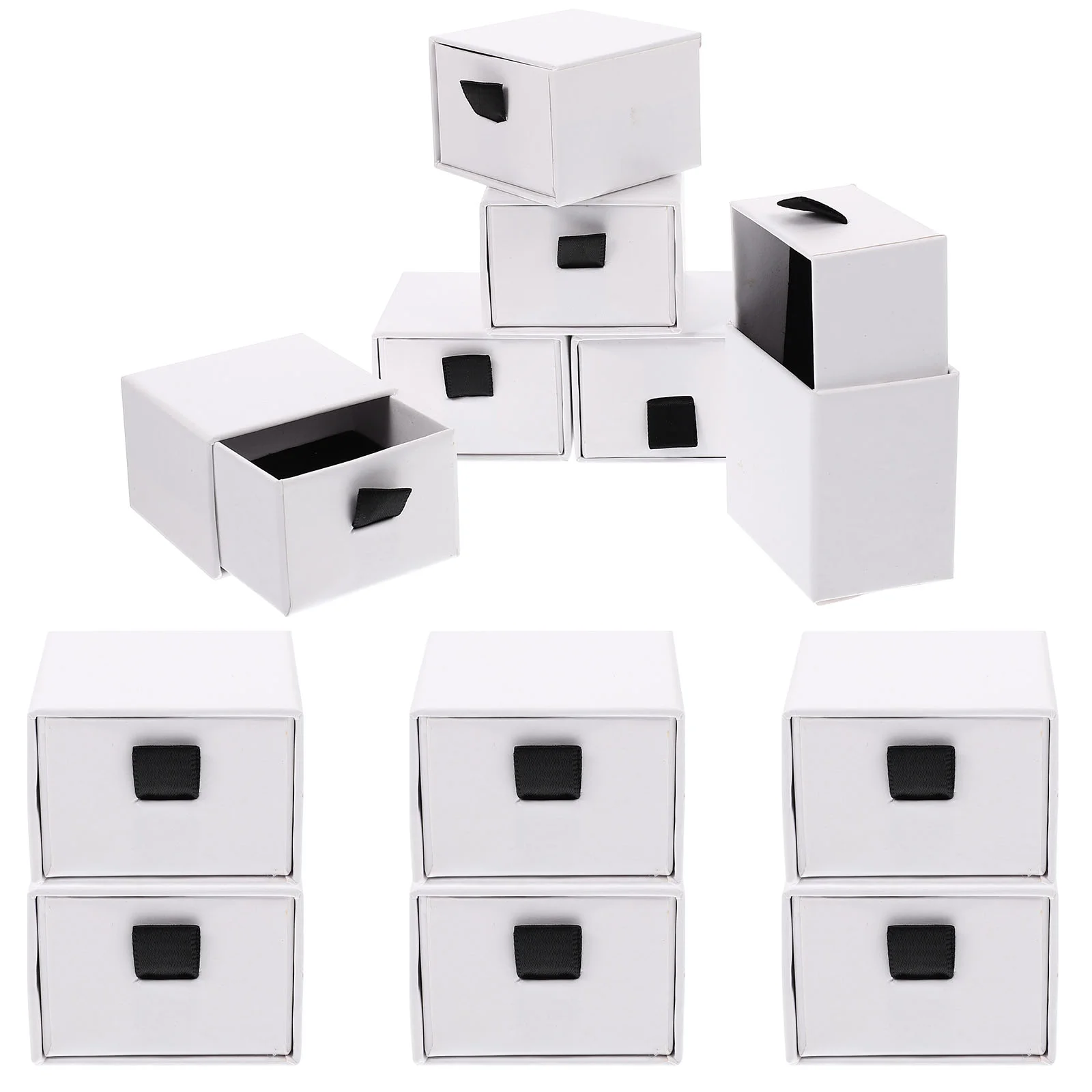 

12 Pcs Jewelry Box White Storage Travel Packing Cases for Women Drawer Necklace Earring ganizer Container Desktop