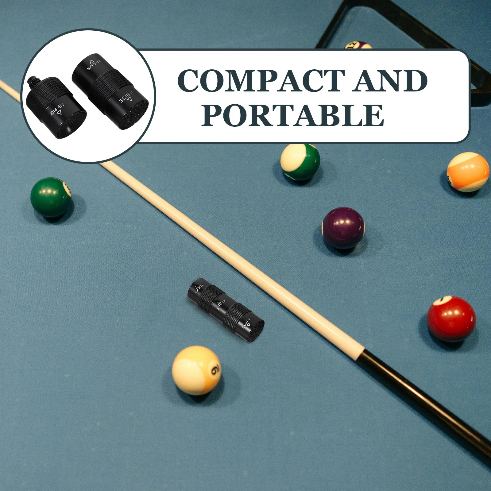 Herramienta de reparación de tacos de billar de aluminio moldeador de piscina, lijadora de punta de palo de billar portátil para entrenamiento de billar, herramienta de pulido de punta de taco