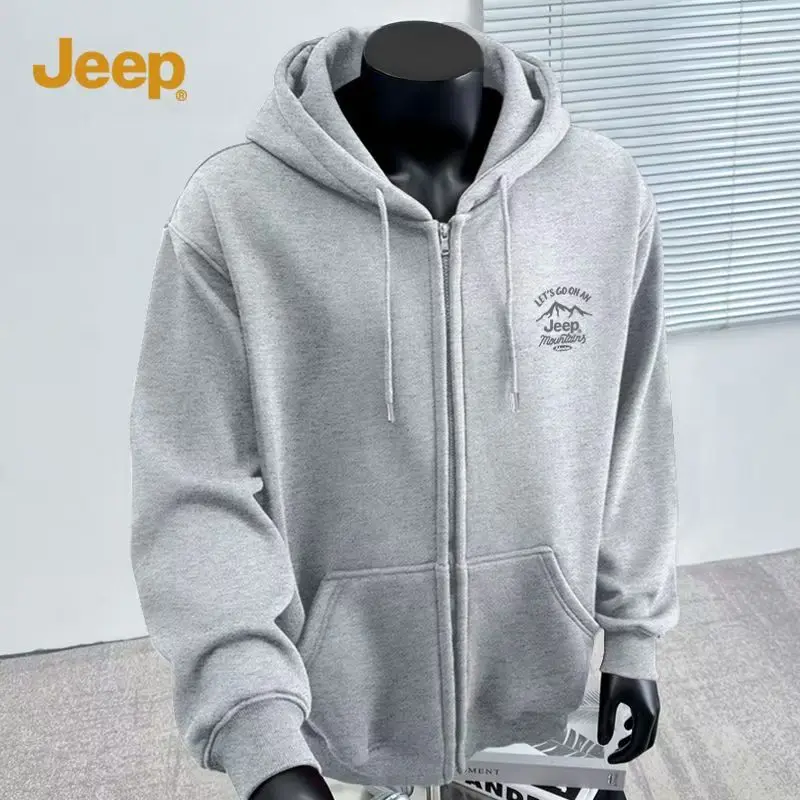 2026 Jeep High-Quality Cotton Zip Up Hoodie, Unisex Full-Zip Sweatshirt With Pockets, Casual Jacket For Outdoor Hiking Camping